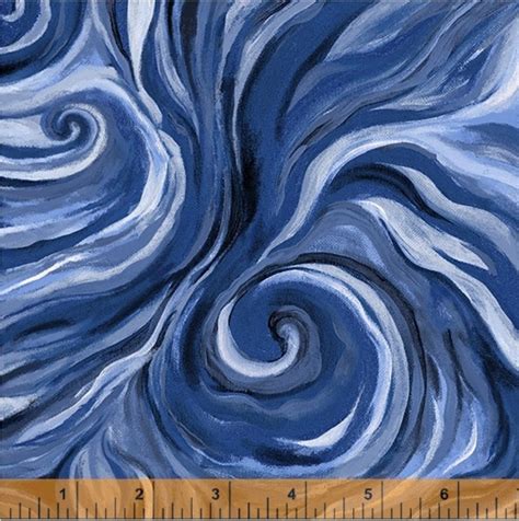 Navy Swirls Fabric 